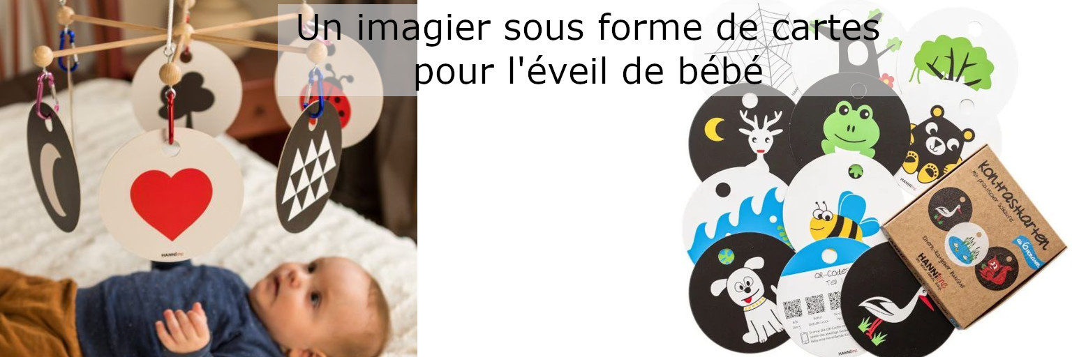 Un imagier sous forme de cartes pour l'éveil de bébé